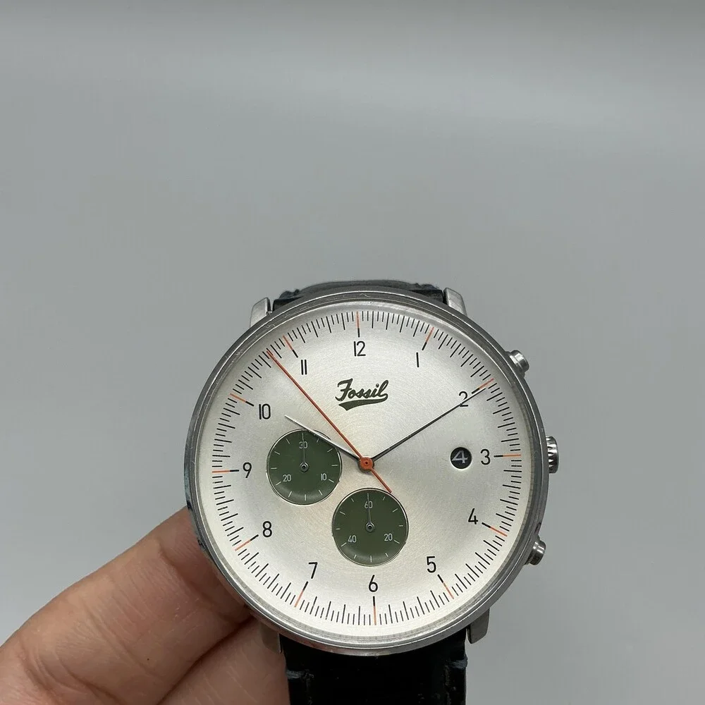 Fossil Chase FS5560 Mens Watch 42mm Chronograph Leather Date New Battery